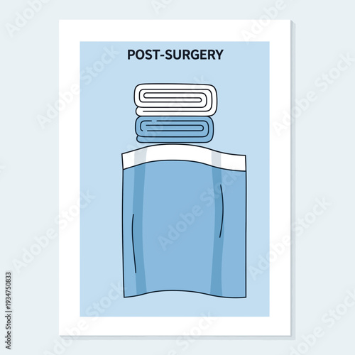Illustration Depicting Post-Operative Care, Recovery, and Surgical Aftermath in a Medical Setting