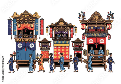 Gion Matsuri Festival Vector Illustration