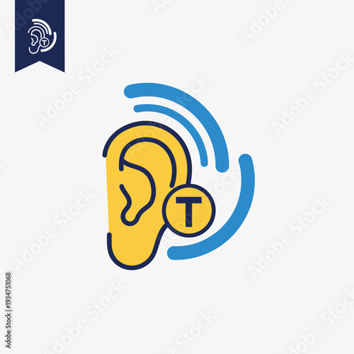 Illustration Depicting Soundwave and Ear, Symbolizing Hearing Aid Technology for Communication