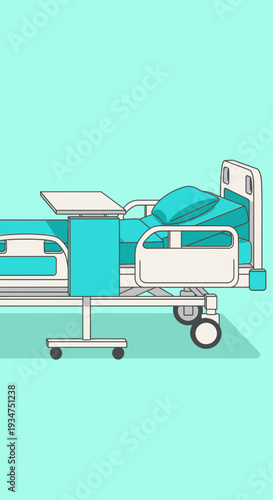 Illustration Of A Hospital Bed With Modern Design For Medical And Healthcare Purposes