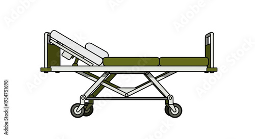 Illustration Of A Hospital Stretcher On White Background For Medical And Health Concepts