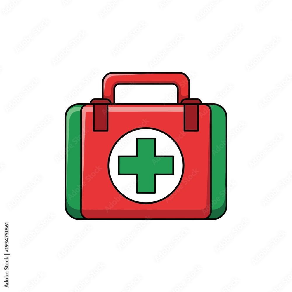 Fototapeta premium Illustration Of A Medical Aid Kit Depicting Health, Emergency, And First Aid Supplies Perfectly