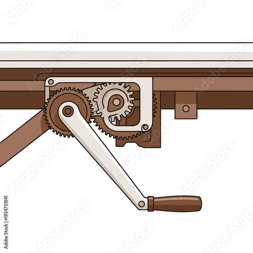 Illustration Of A Mechanical Crank System Depicting Engineering And Technological Innovation