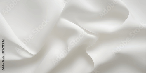Clean Soft White Wavy Ruffle Abstract Paper Fabric Background for Branding and Packaging