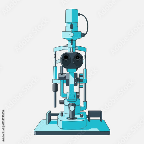 Illustration Of A Modern Ophthalmic Slit Lamp Biomicroscope For Detailed Eye Examinations