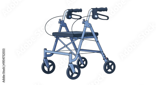 Illustration Of A Medical Mobility Aid Walker Device Isolated On White Background