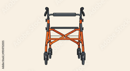 Illustration Of A Medical Mobility Aid, Designed For Assisted Walking And Support