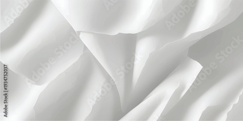 Luxury White Soft Folded Paper Fabric Texture Background for Elegant Minimal Design