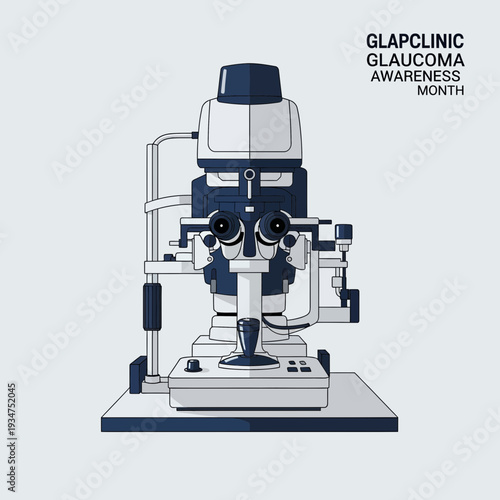 Illustration Of A Modern Optical Eye Examination Instrument For Vision Analysis And Health