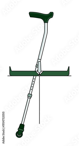 Illustration Of A Medical Mobility Aid, Designed For Injured Individuals And Recovery Processes