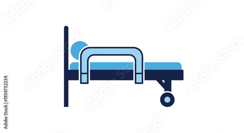 Illustration Of A Patient Resting On Hospital Bed With Equipment For Medical Care