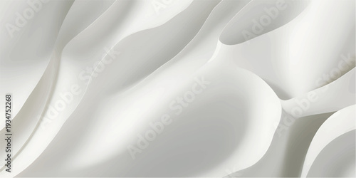 Clean Soft White Wavy Ruffle Abstract Paper Fabric Background for Branding and Packaging