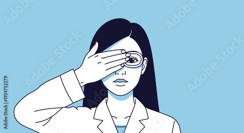 Illustration Of A Person Covering Eyes With Hand Depicting Avoidance Of Seeing