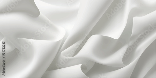 White background texture abstract wave layer, minimal 3d paper shape, soft curve pattern, modern design depth, creative fluid surface art for calm contemporary decor wall