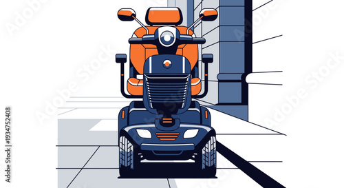 Illustration Of A Mobility Scooter: A Visual Representation Of Modern Assistance