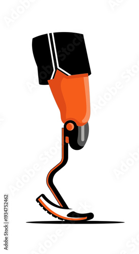 Illustration Of A Modern Athletic Prosthetic Leg Designed For Mobility And Performance