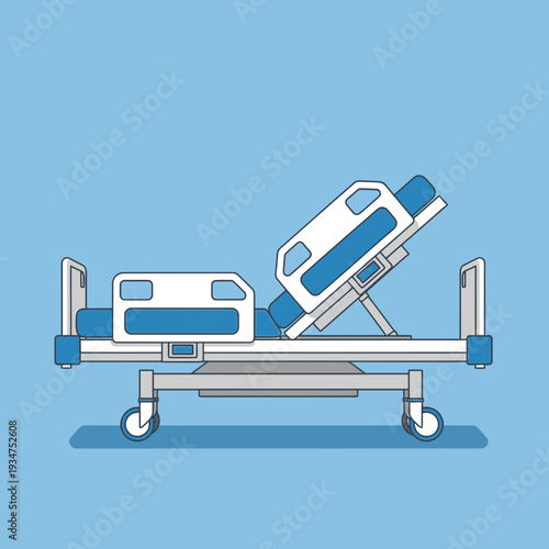Illustration Of A Modern Hospital Bed Representing Healthcare And Medical Recovery