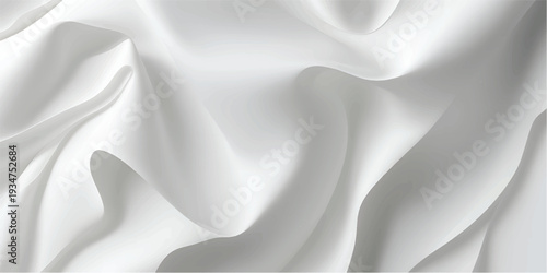 Clean Soft White Wavy Ruffle Abstract Paper Fabric Background for Branding and Packaging