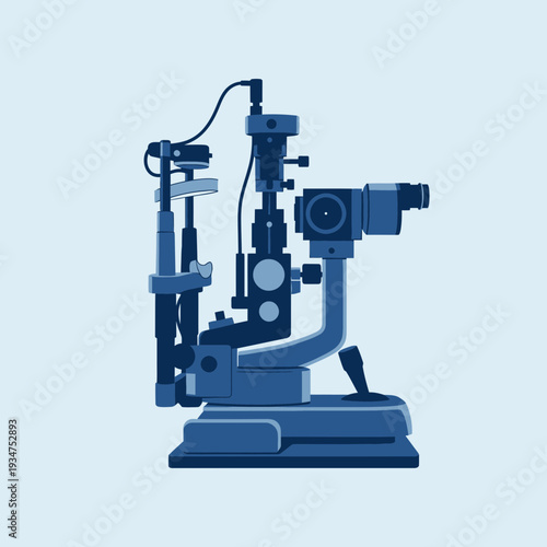Illustration Of A Slit Lamp Biomicroscope Used In Ophthalmological Examinations