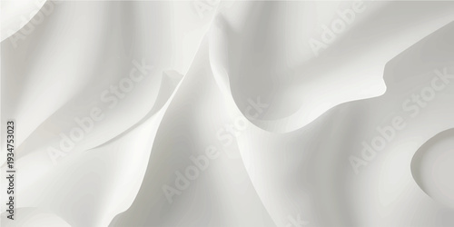 Elegant white silk and satin fabric background featuring smooth flowing waves and a soft luxury textile texture for a shiny wedding drapery backdrop design