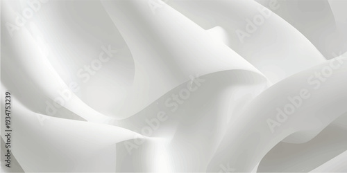 Abstract Luxury Silk Satin Fabric Background Featuring Beige and white Tones, Smooth Fluid Waves, Soft Shimmering Light and Elegant Wavy Textile Folds