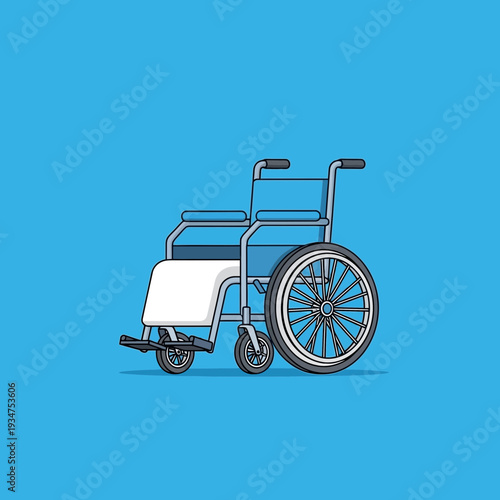 Illustration Of A Wheelchair Representing Mobility And Accessibility On A Blue Background