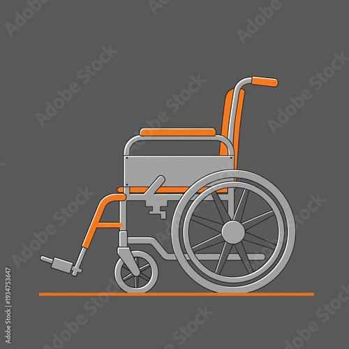 Illustration Of A Wheelchair With Orange Accents Depicting Accessibility And Mobility Solutions