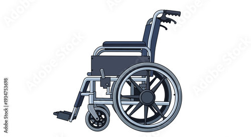 Illustration Of A Wheelchair, Designed For Mobility And Assisted Movement