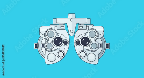 Illustration Of An Eye Exam Tool Showing Precision And Diagnostic Analysis