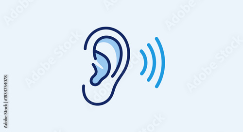 Illustration Of An Ear And Soundwaves, Symbolic Of Listening And Hearing Perfectly