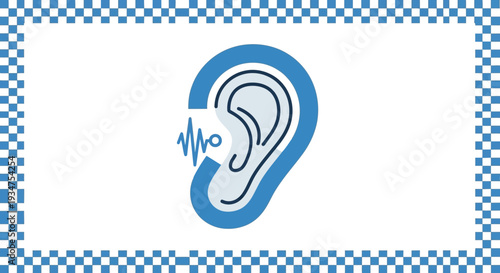 Illustration Of An Ear Representing Hearing, Auditory Experience, And Sound Reception
