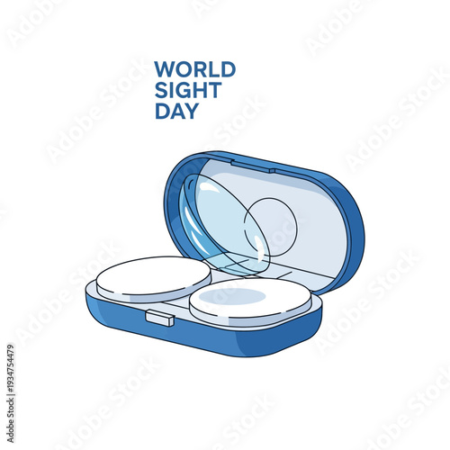 Illustration Of Contact Lenses In Case Representing World Sight Day And Eye Care Awareness
