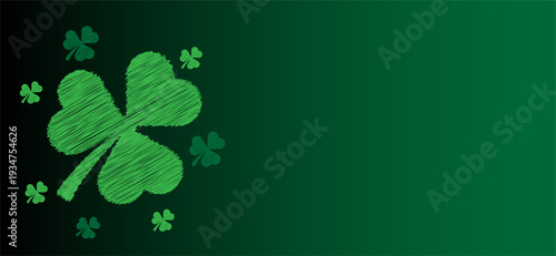 Vibrant green shamrock design for St Patrick Day background celebration and festive decor