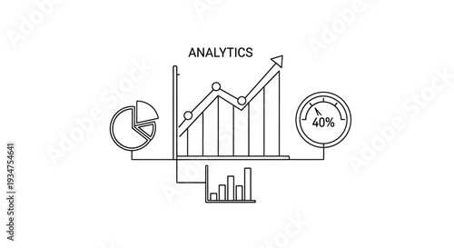 Business analytics and data analysis graph.