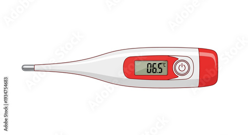 Illustration Of Digital Thermometer Showcases Accurate Temperature Reading And Wellness