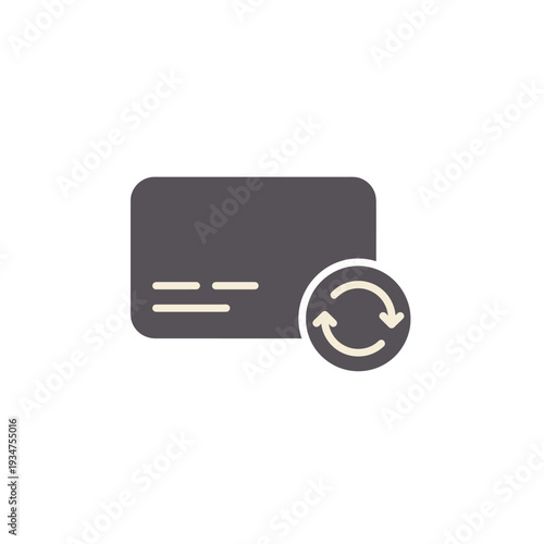 Credit card with refresh symbol  online payment concept  financial transaction icon