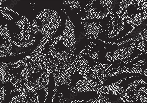 Small uneven spots and particles of debris. Abstract vector texture.  Distressed uneven background. Grunge texture overlay with fine grains isolated on white background.