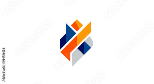 Free Download Abstract Geometric Logo Design with Vibrant Colors on a White Background - GFXLoad