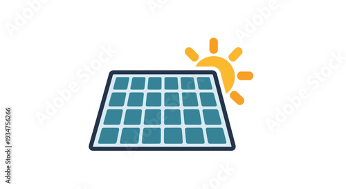 Illustration depicting solar panel technology harnessing sunlight for green and sustainable energy