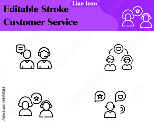 Modern flat vector icon featuring a headset-wearing support agent with chat bubble and checkmark. symbolizing assistance communication and customer satisfaction. Clean minimalist design smooth lines.