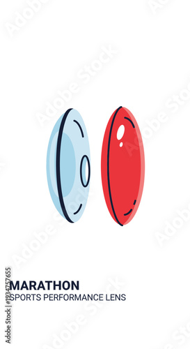 Illustration Of High Performance Sports Contact Lenses For Marathon Runners And Athletes