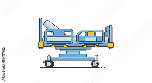 Illustration Of Hospital Bed: Healthcare, Medical Equipment, Patient Care, Treatment, And Clinic