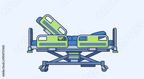 Illustration Of Hospital Bed With Adjustable Sections Depicting Medical Equipment