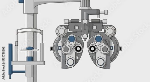 Illustration Of Optometry Equipment For Assessing And Examining Vision Issues