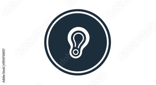 Illustration Of The Human Ear And Hearing Symbol Within A Circle