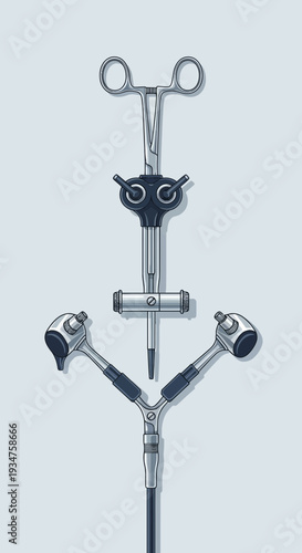 Illustration Of Various Medical Tools Arranged Against A Pale Background For Healthcare Purposes