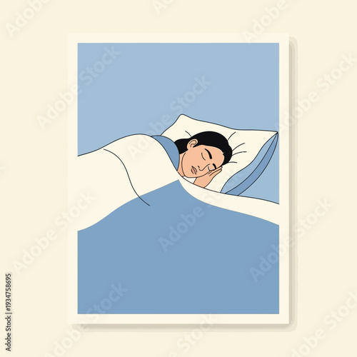 Illustration Of Person At Peace In Dreamland, Relaxation, Calm, And Peaceful Repose
