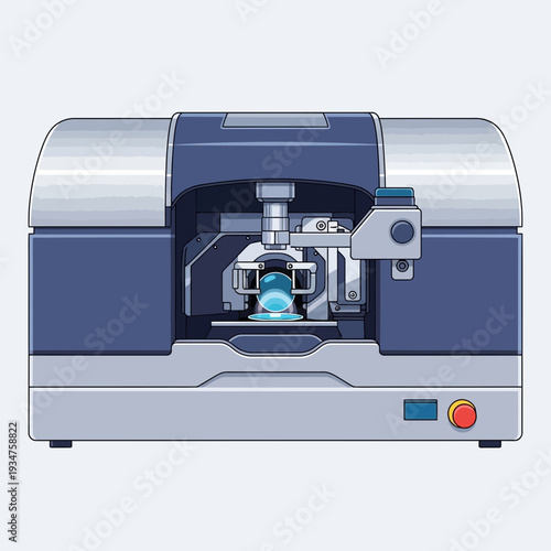 Illustration Of Precision Instrument Performing Advanced Material Fabrication And Scientific