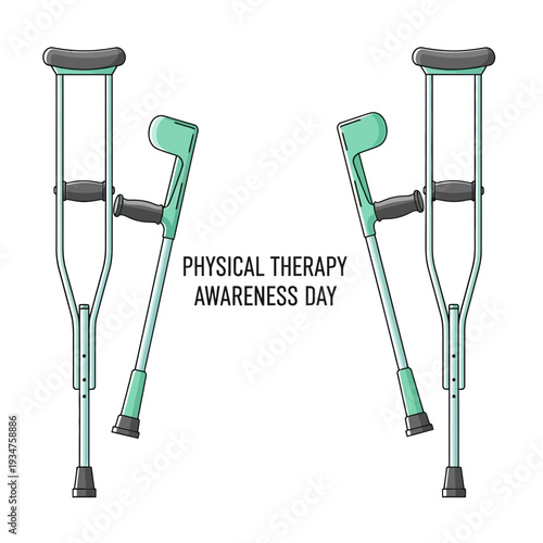 Illustration Representing Physical Rehabilitation and Awareness, Ideal for Medical Practices and