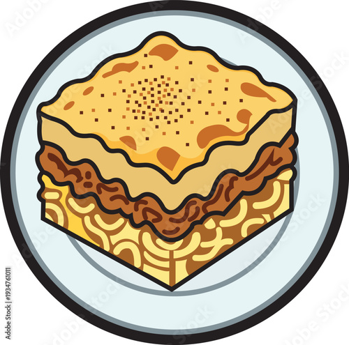 Delicious Italian Lasagna Slice on Plate Pasta Cheese Baked Comfort Food